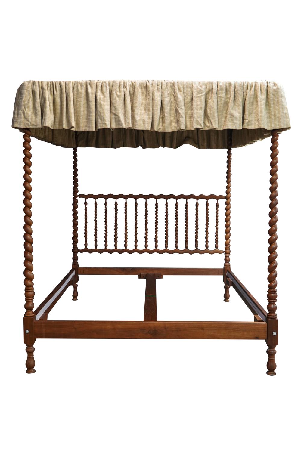 CARVED TURNED WOOD CANOPY BEDCondition  3371bb