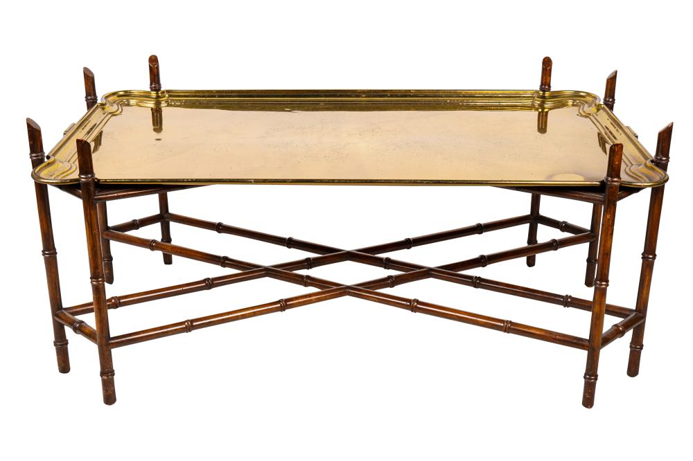 BRASS TRAY-TOP COFFEE TABLEthe