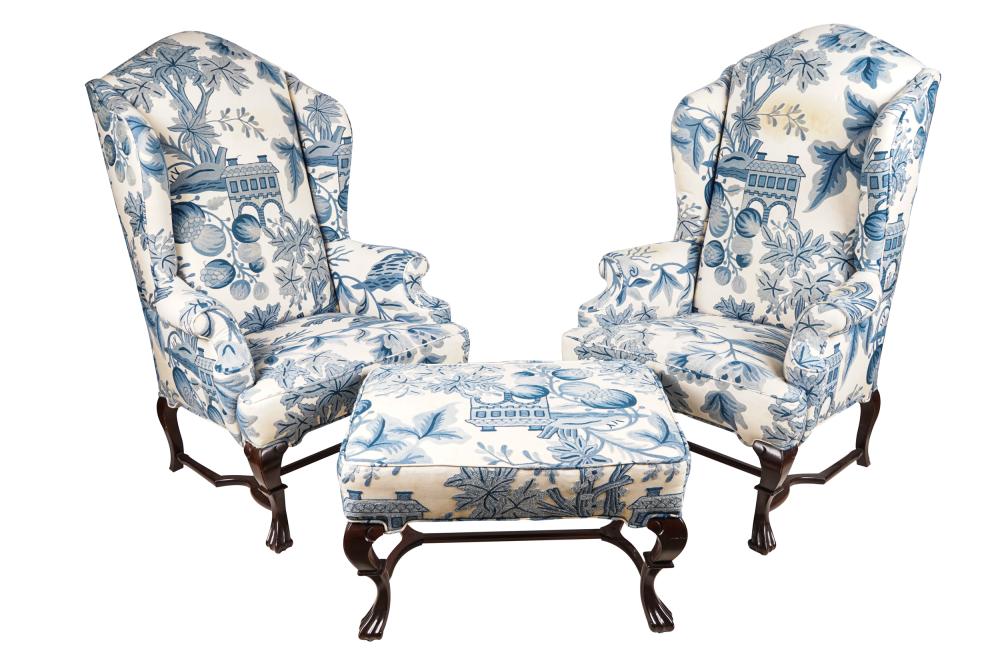 PAIR OF GEORGIAN STYLE WING CHAIRS 3371ce