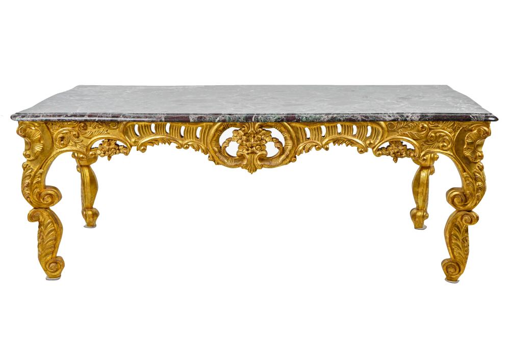 ROCOCO-STYLE MARBLE-TOP GILTWOOD