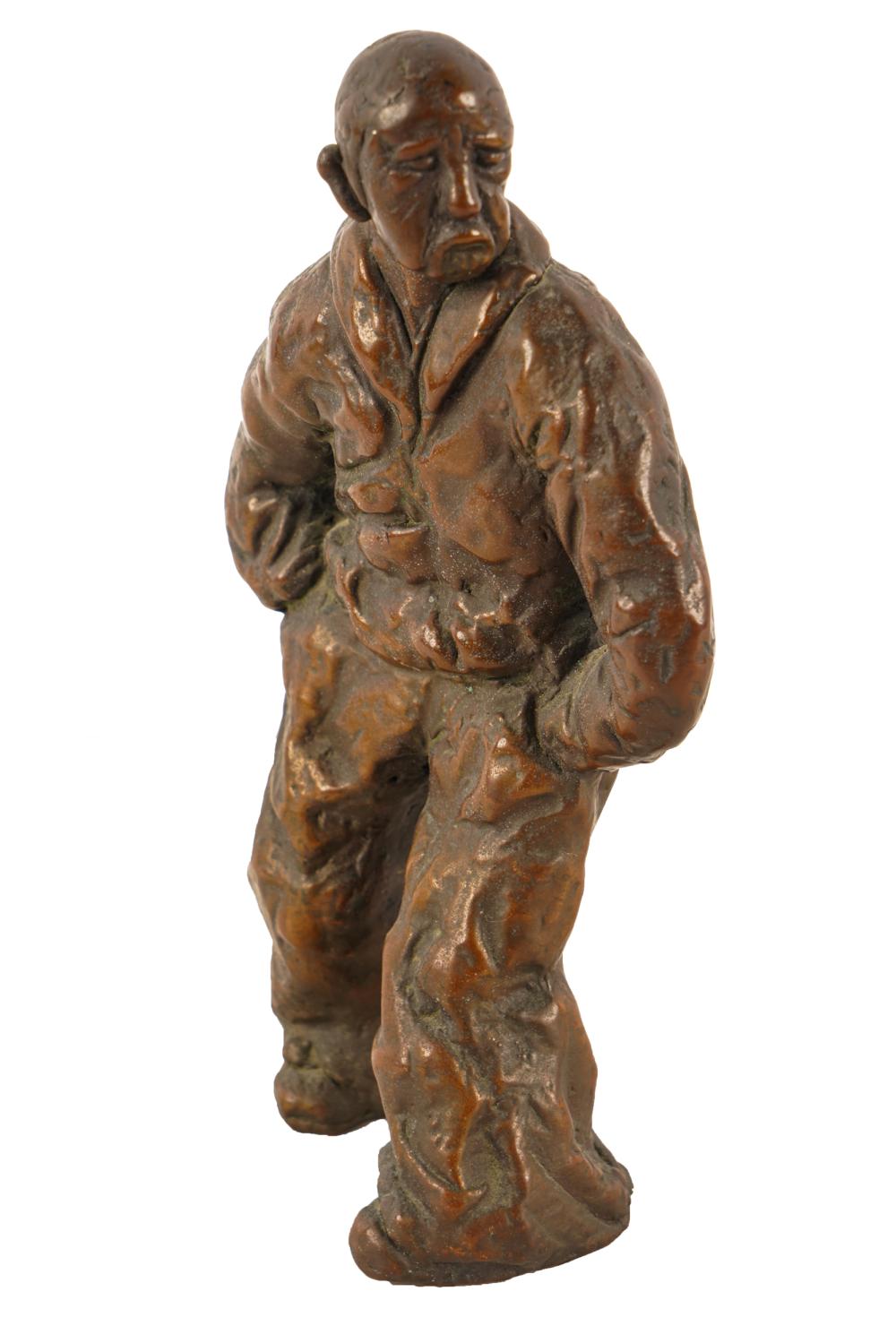 PATINATED METAL FIGURE OF A MANunsigned