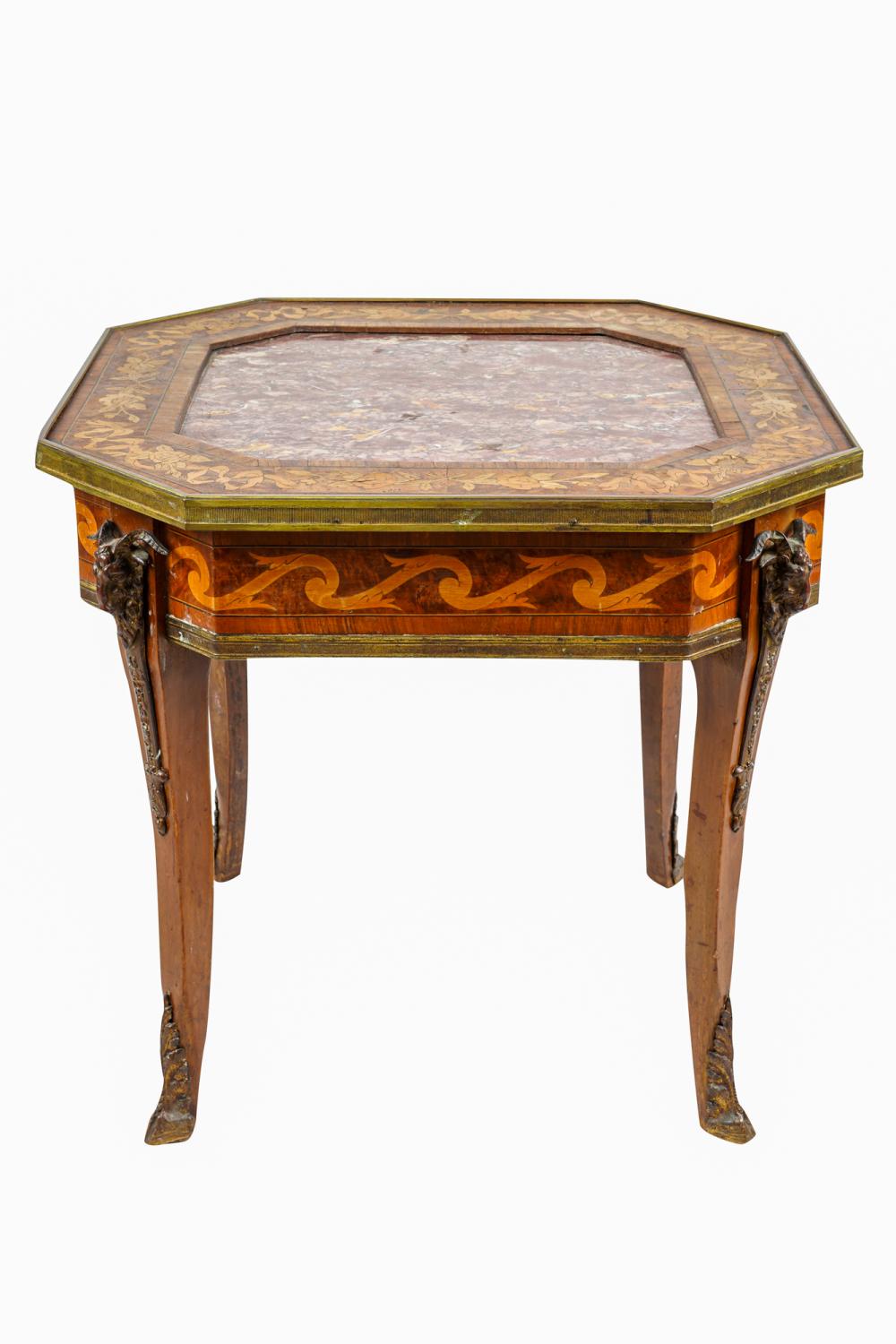 FRENCH MARQUETRY MARBLE TOP SIDE 337232