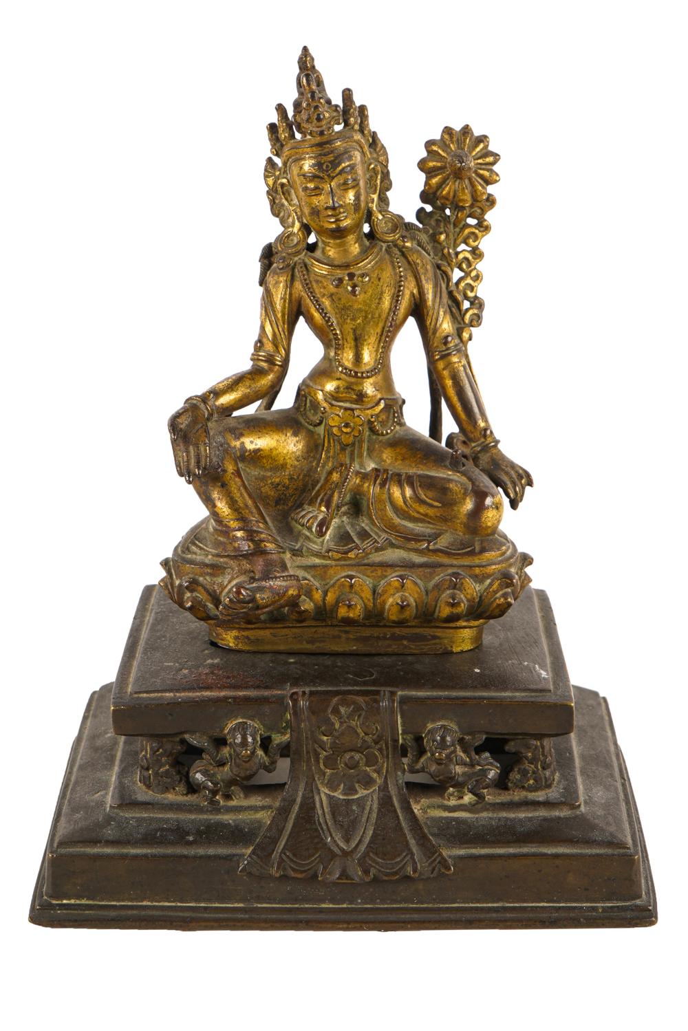 CHINESE GILT BRONZE DEITYon a removable 337249