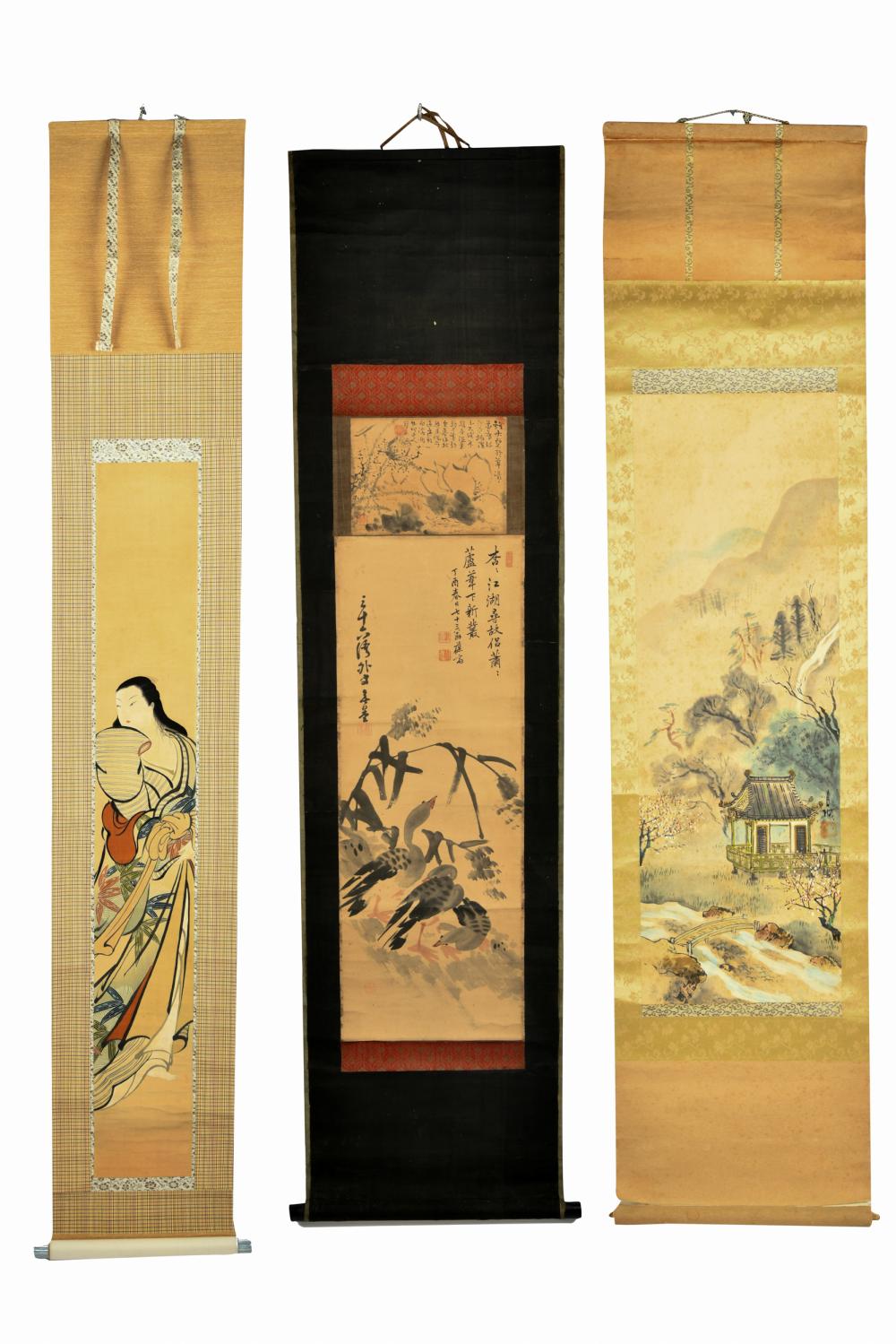 THREE JAPANESE SCROLL PAINTINGSthe 33726f