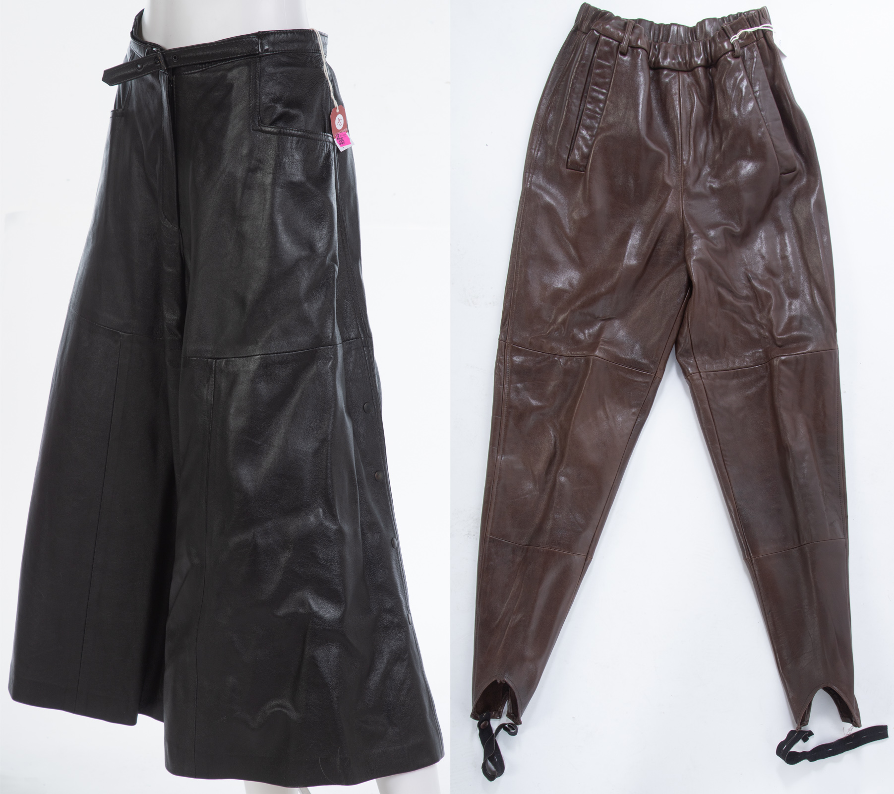 TWO PAIRS OF LEATHER PANTS Includes