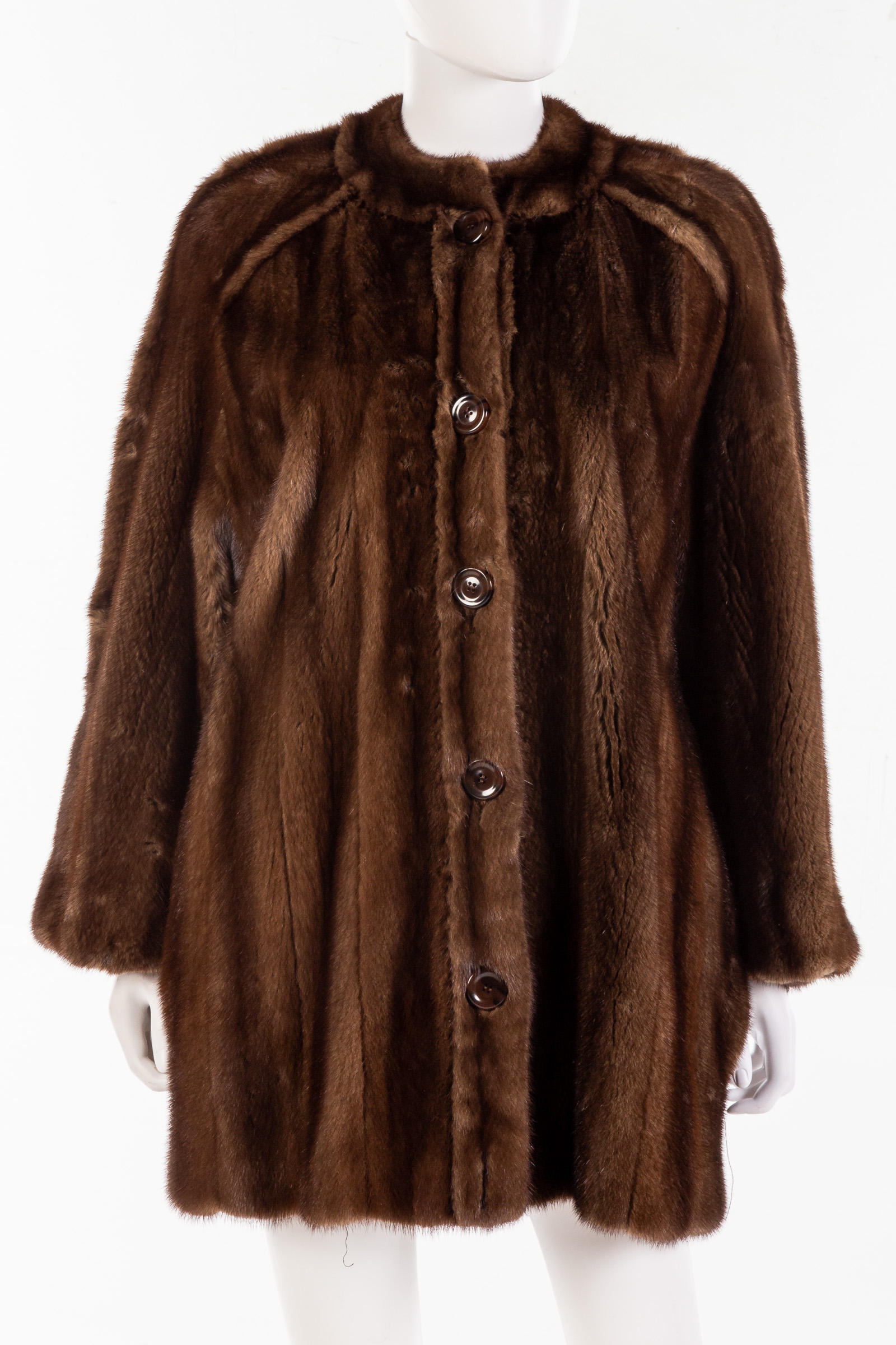 VINTAGE BROWN MINK FUR COAT Furs 337312