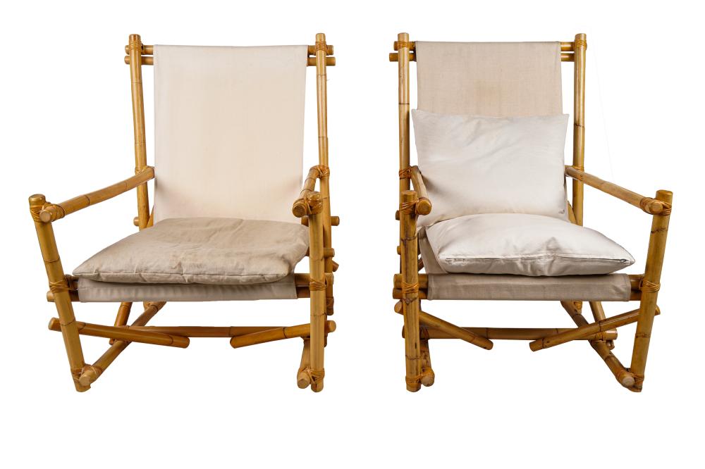 PAIR OF BAMBOO LOUNGE CHAIRSwith 33733f