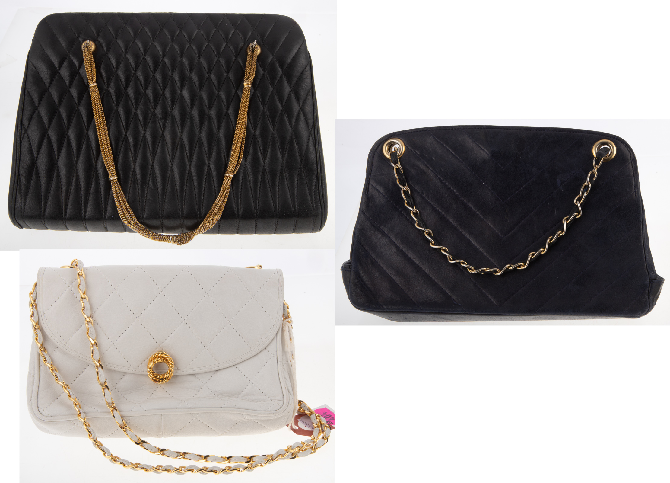 THREE QUILTED LEATHER HANDBAGS