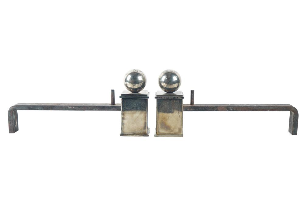 PAIR OF MODERN ANDIRONSwith small