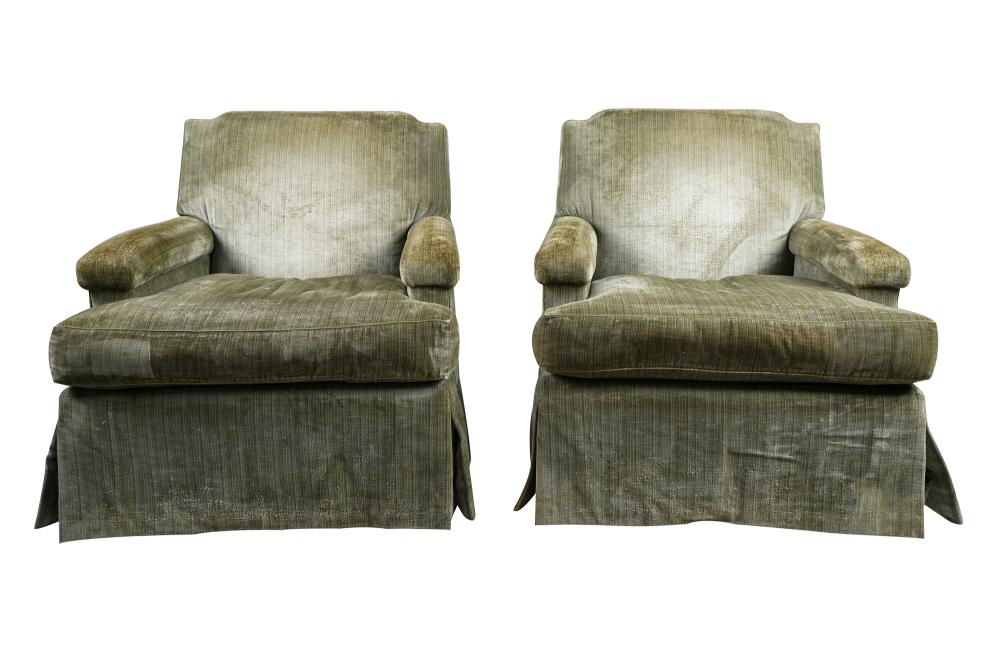 PAIR OF MICHAEL SMITH CLUB CHAIRScovered 3373bc