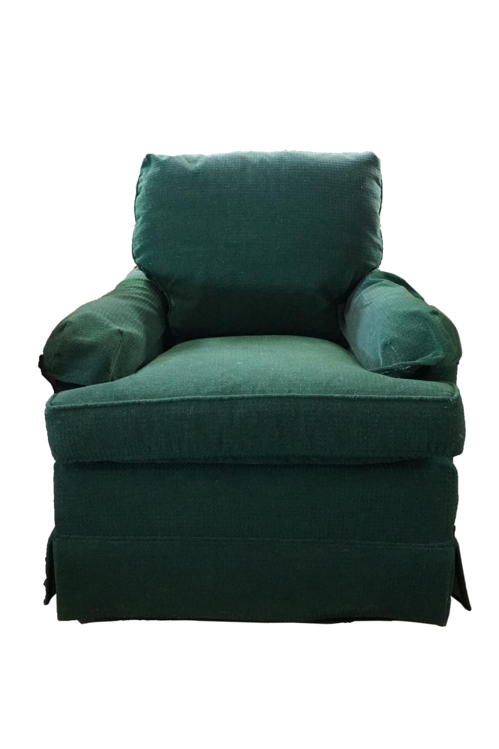 BAKER GREEN UPHOLSTERED CLUB CHAIRremovable 3373b9