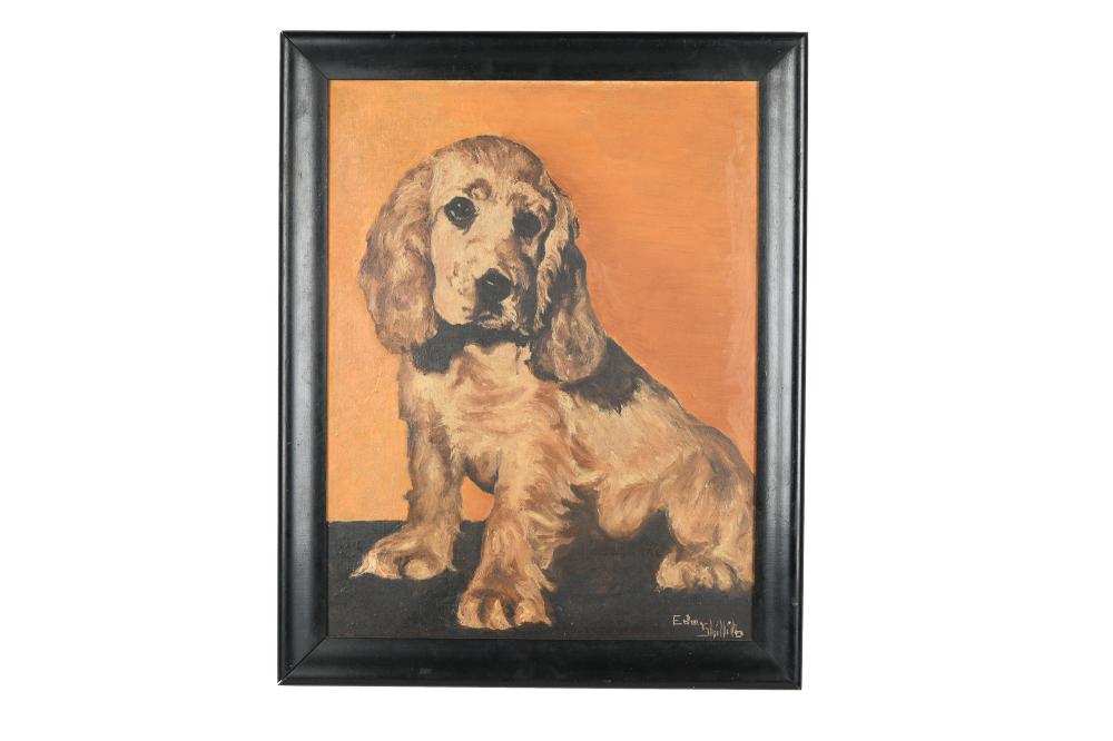 COCKER SPANIELoil on board signed 3373f4