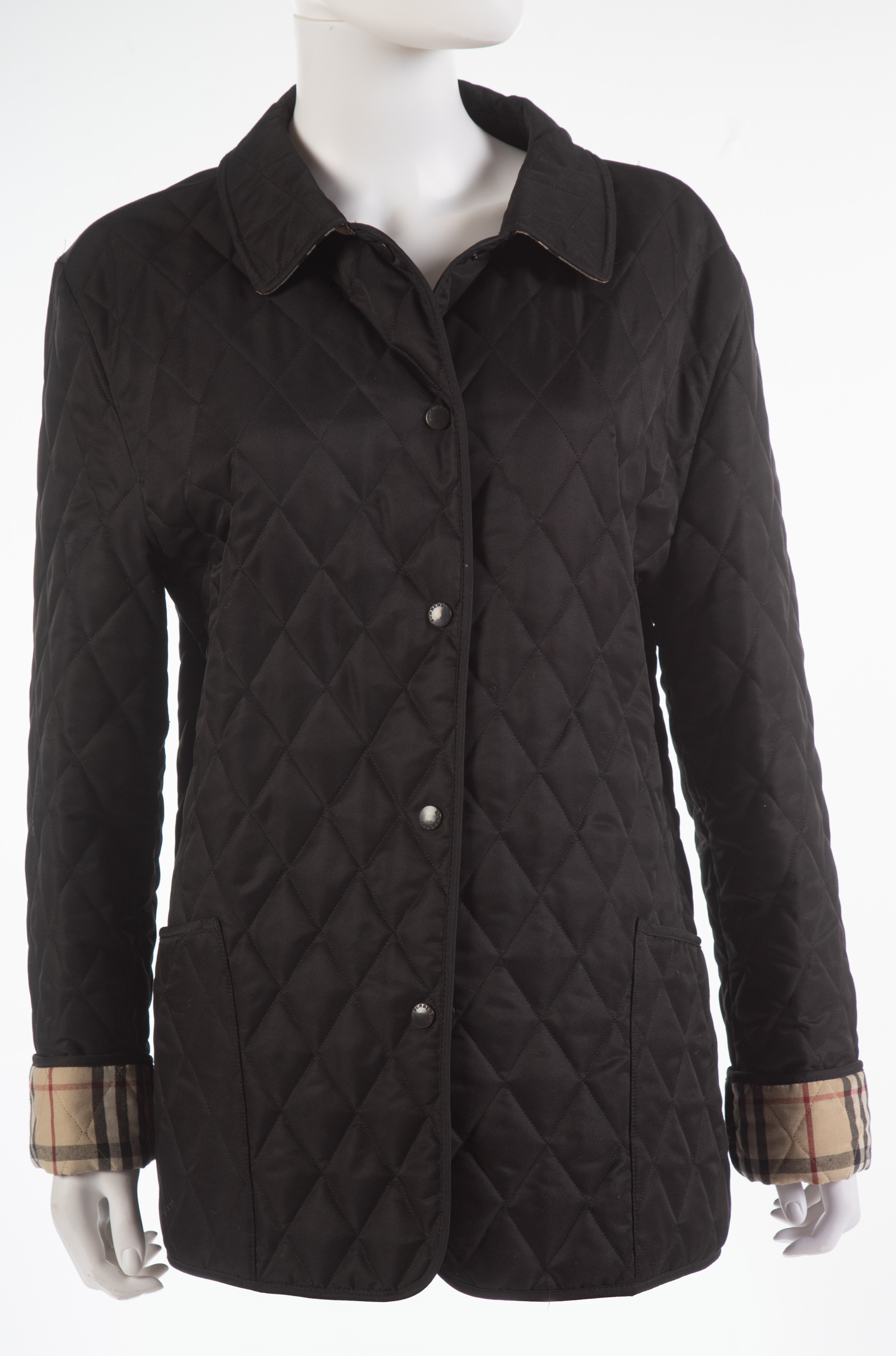 BURBERRY BLACK QUILTED JACKET Size 337455