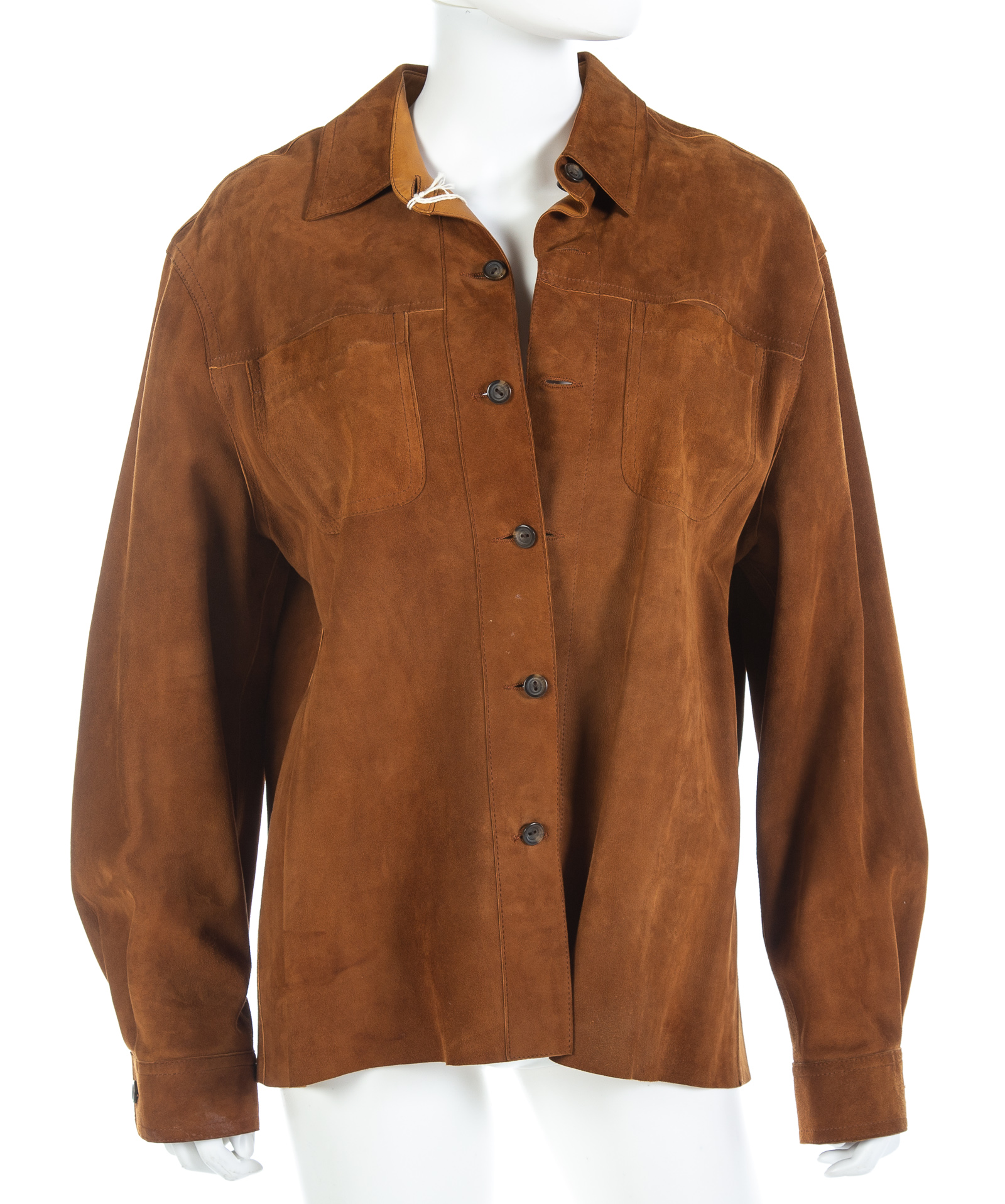 REVERSIBLE SUEDE AND LEATHER SHIRT