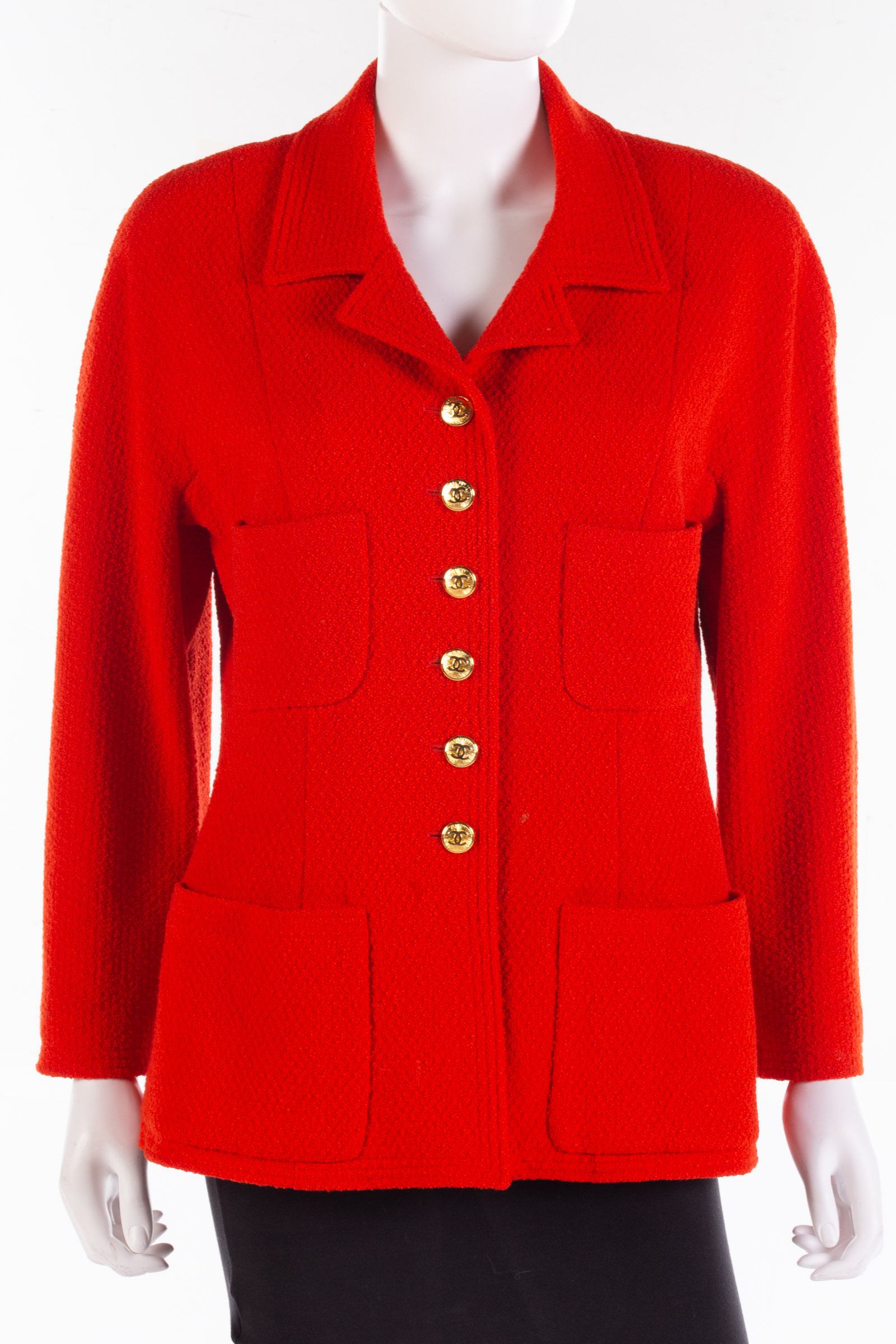 CHANEL BOUTIQUE ORANGE WOOL JACKET 33748a