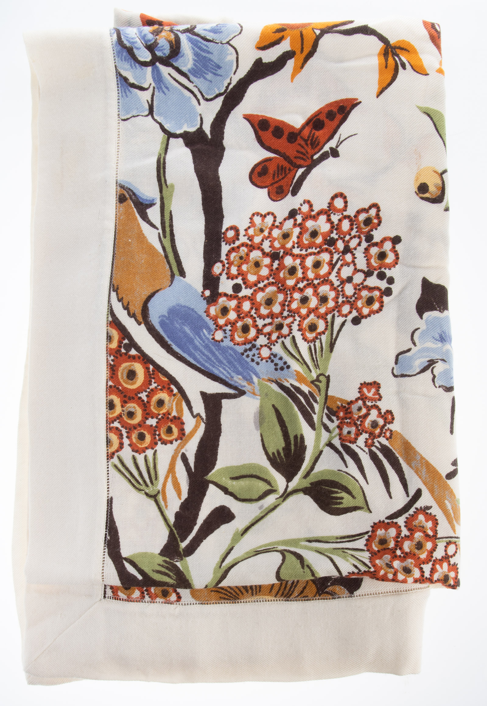 LARGE CASHMERE WRAP Bird and floral 3374c2
