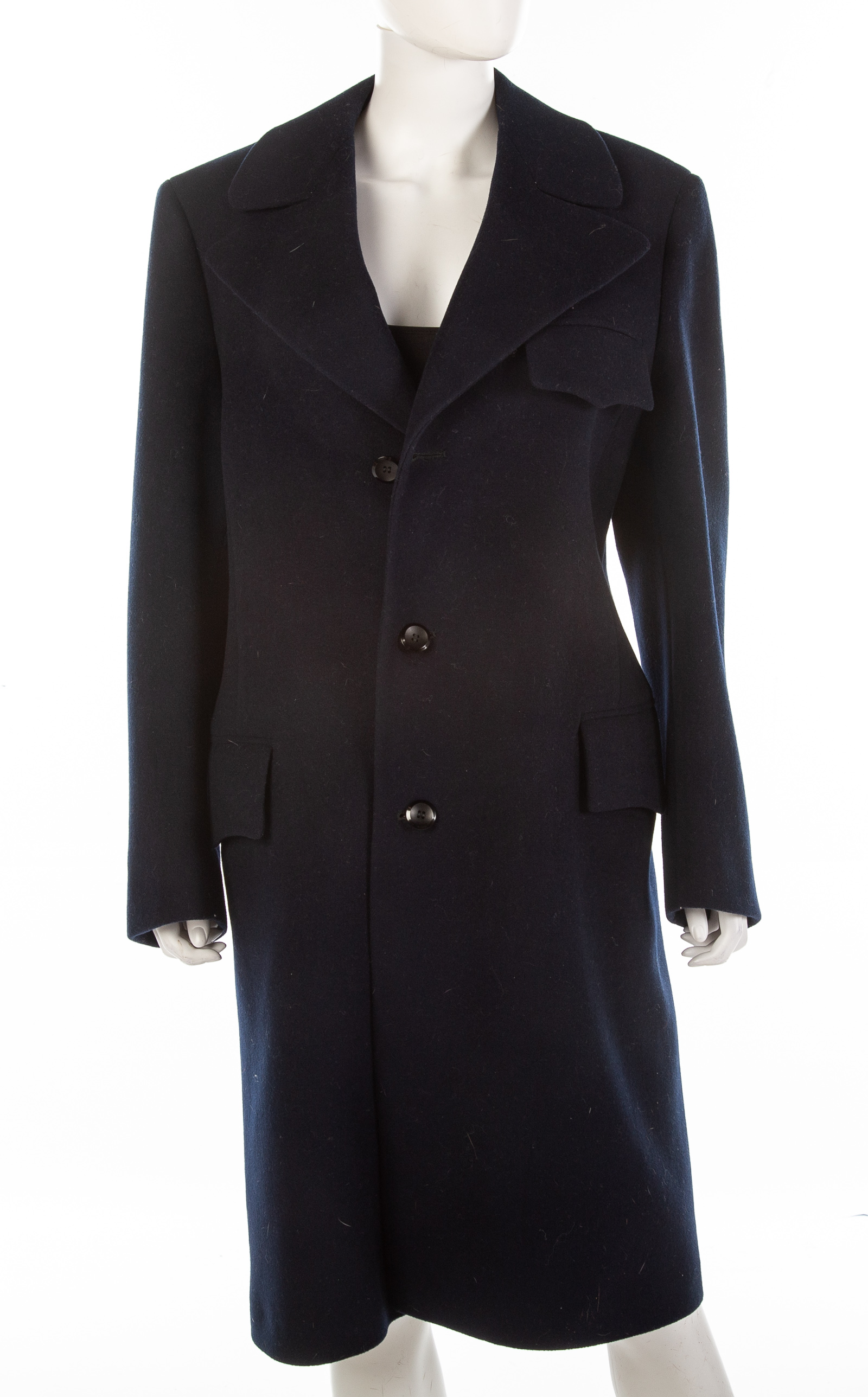 MEN'S NAVY WOOL COAT .