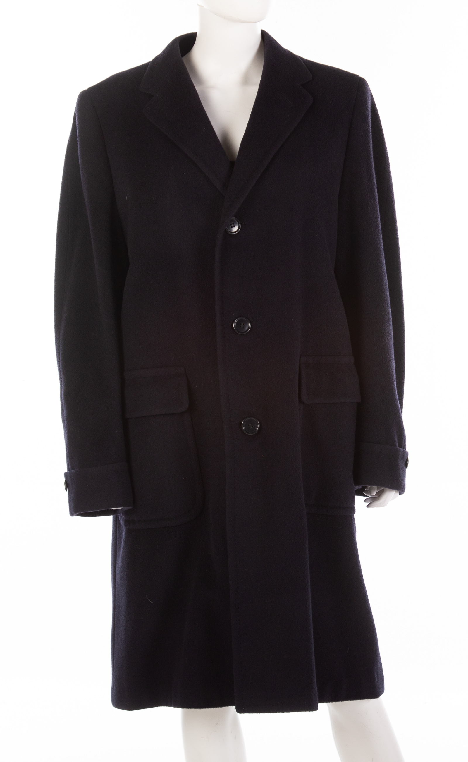 MEN'S NAVY CASHMERE COAT BY WYELOCH