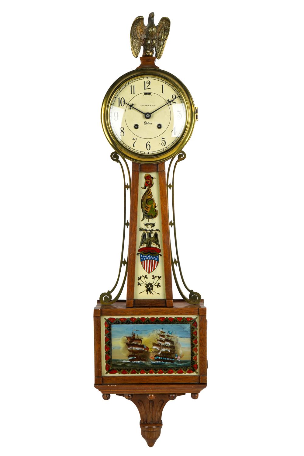 TIFFANY CO EGLOMISE BANJO CLOCKthe 3374da