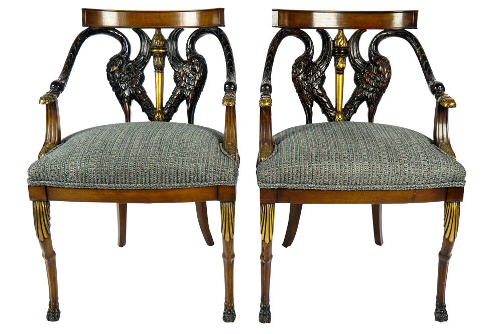 PAIR OF EMPIRE STYLE GILT & CARVED