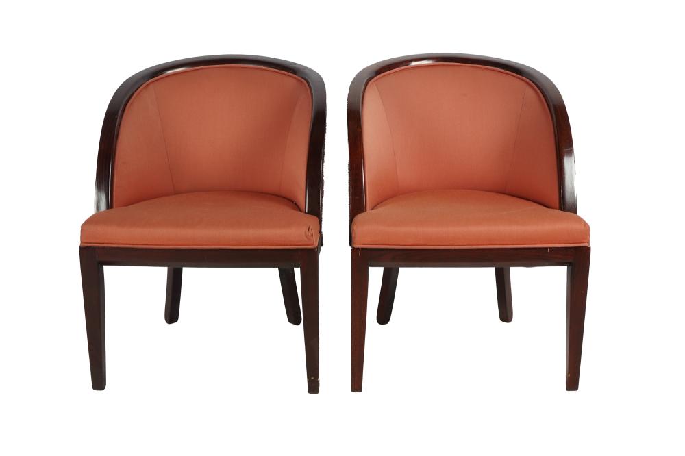 PAIR OF UPHOLSTERED CLUB CHAIRSwith 337574