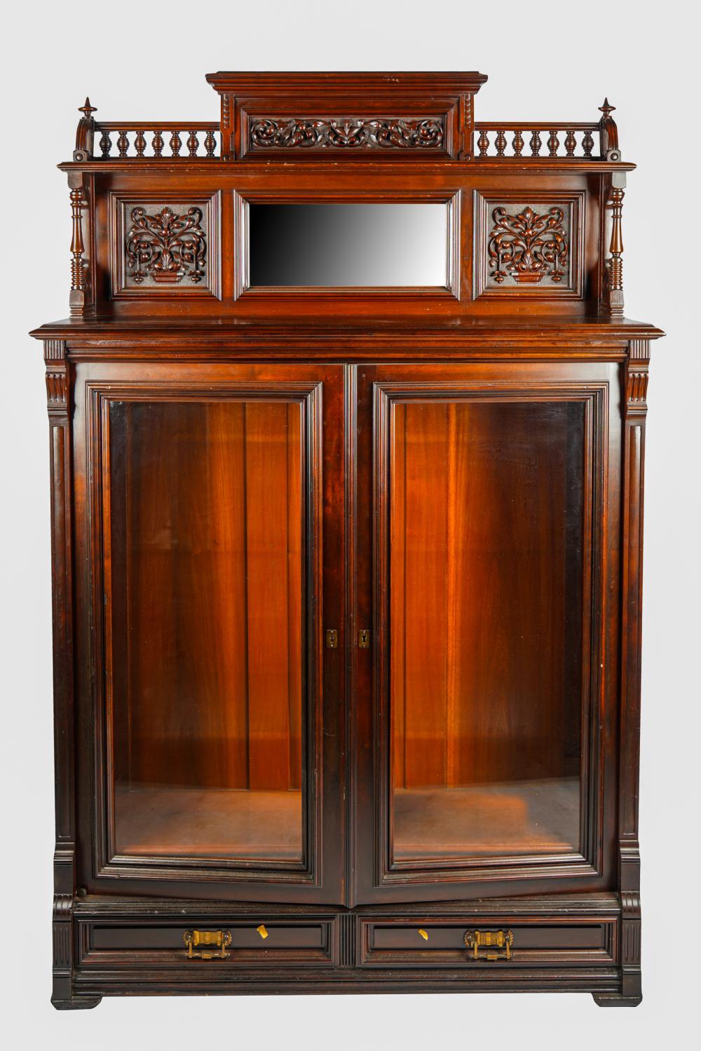 VICTORIAN CARVED MAHOGANY BOOKCASEwith 3375b1