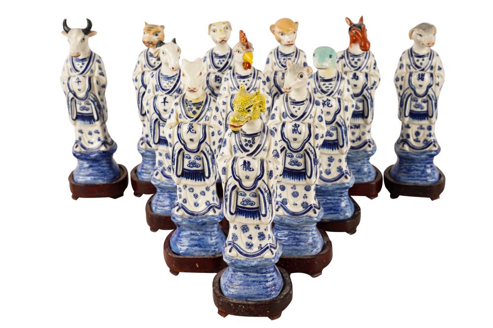 TWELVE CHINESE PORCELAIN ZODIAC 3375ad