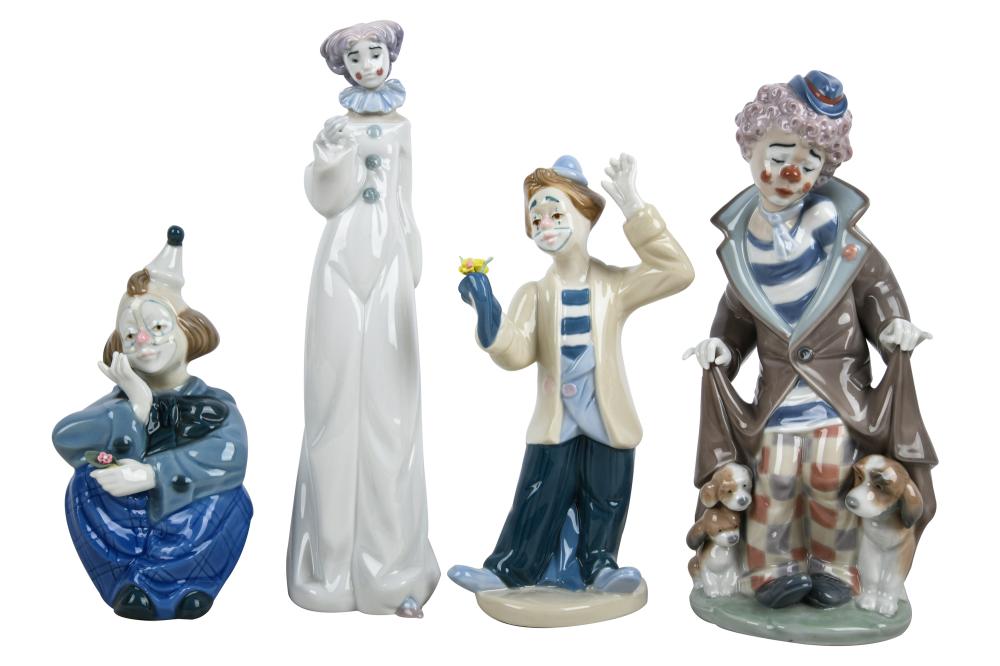 COLLECTION OF FOUR LLADRO CLOWNSmarked