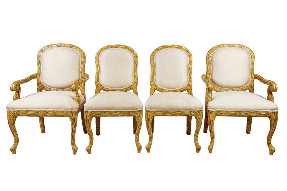 TEN BLEACHED DINING CHAIRScomprising