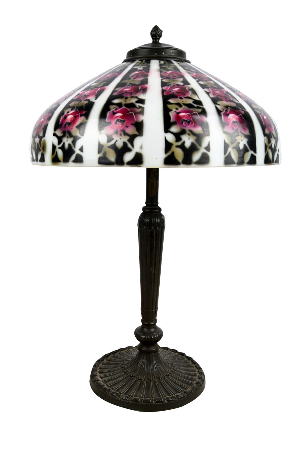 PAINTED GLASS METAL TABLE LAMPwith 337600