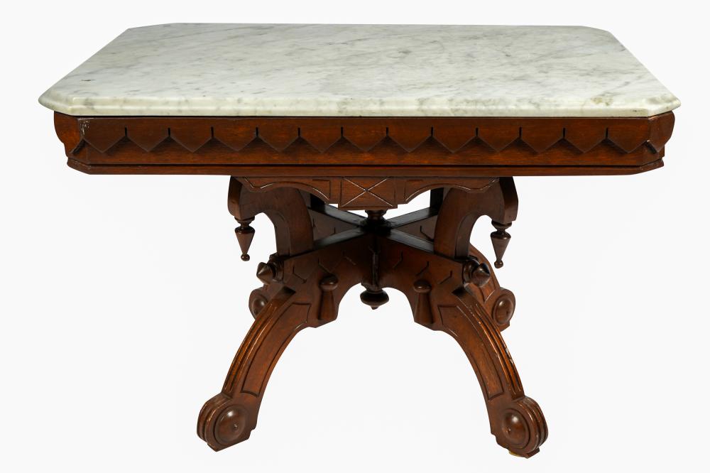 VICTORIAN MARBLE-TOP TABLEon a