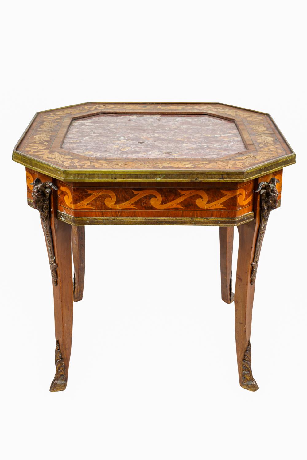 FRENCH MARQUETRY MARBLE TOP SIDE 337629