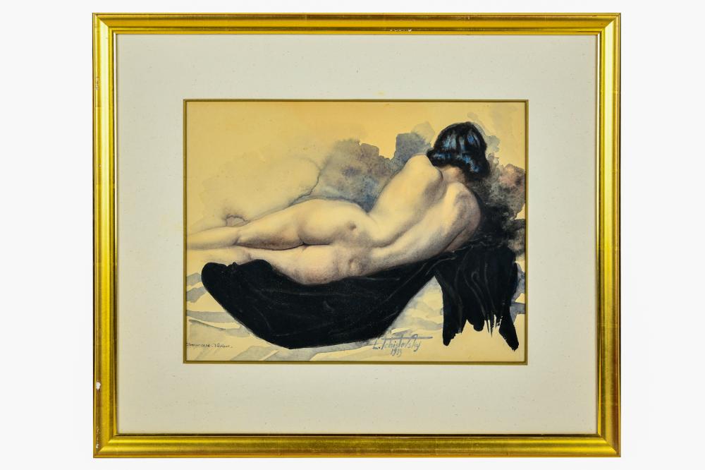 20TH CENTURY NUDE RECLININGwatercolor 337651