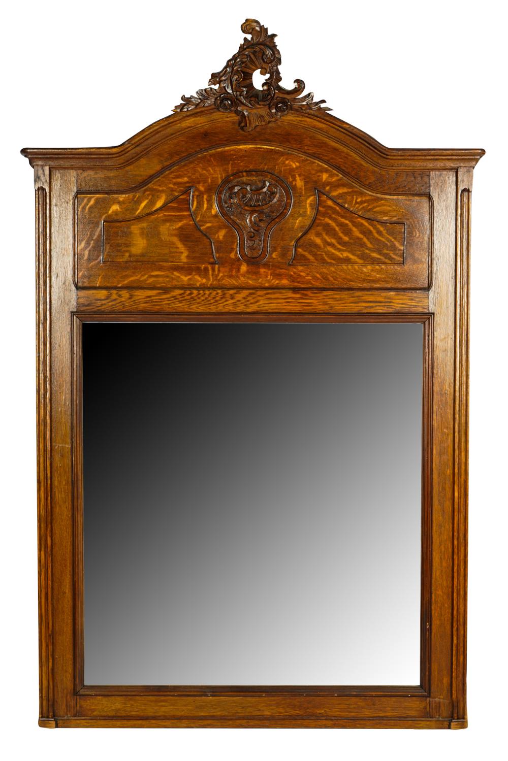 CARVED WALL MIRRORoak 62 1/2 x 42 Condition:
