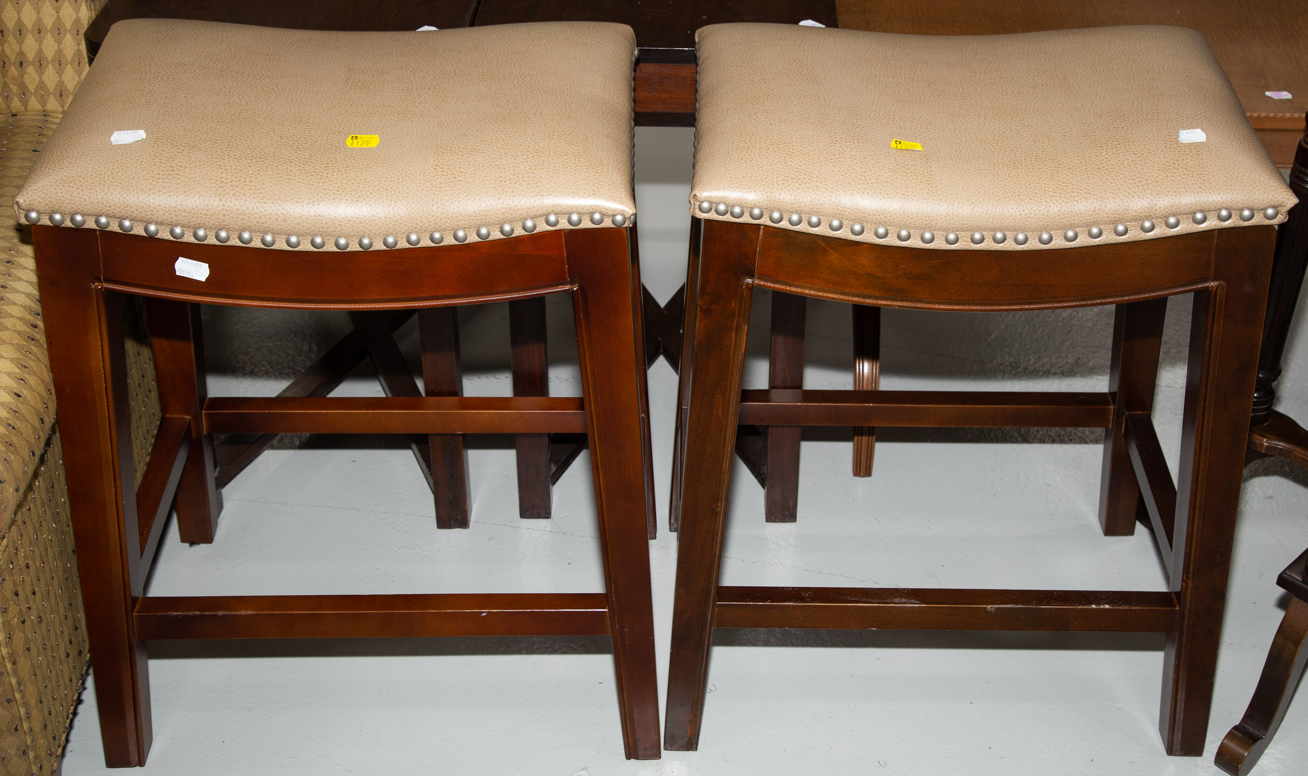 A PAIR OF CONTEMPORARY STOOLS With 337733
