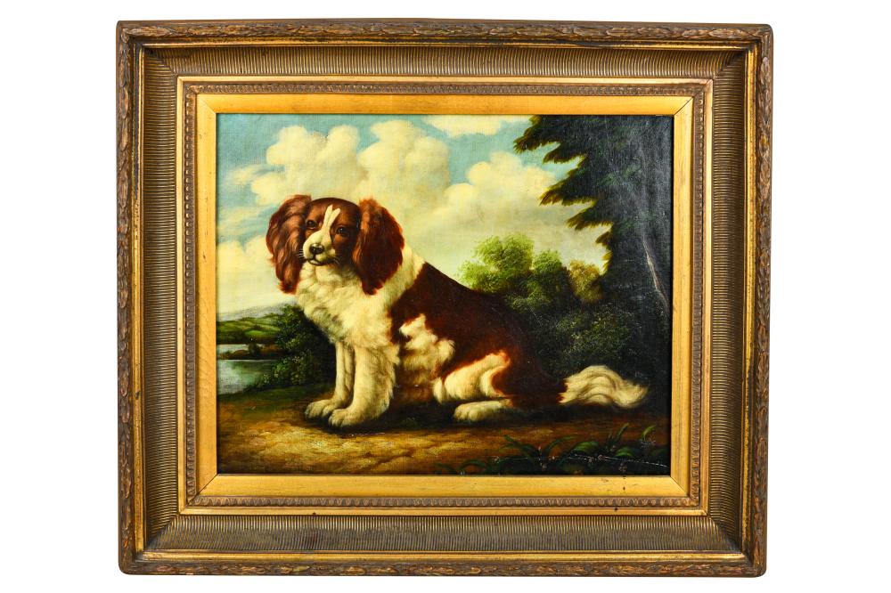 UNKNOWN ARTIST PORTRAIT OF A SPANIELoil 33778b