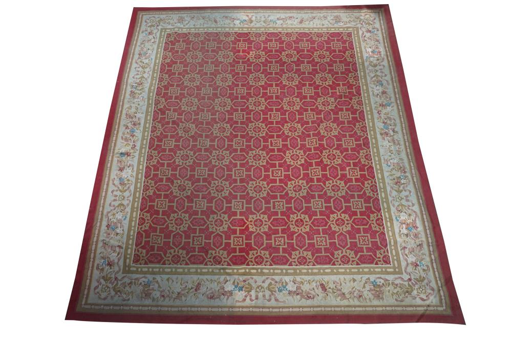 RED FIELD AUBUSSON CARPETCondition  337785