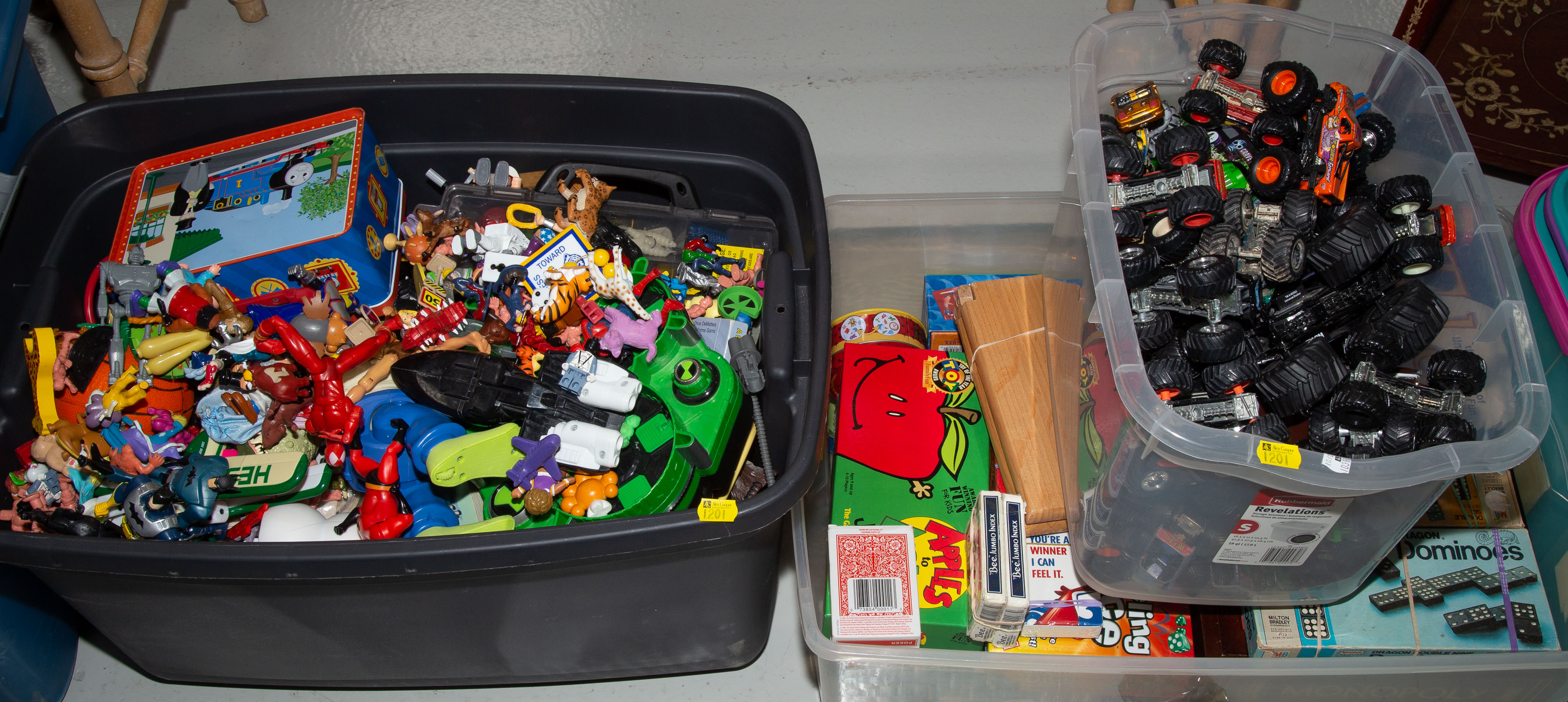 FOUR TUBS OF ASSORTED TOYS Including