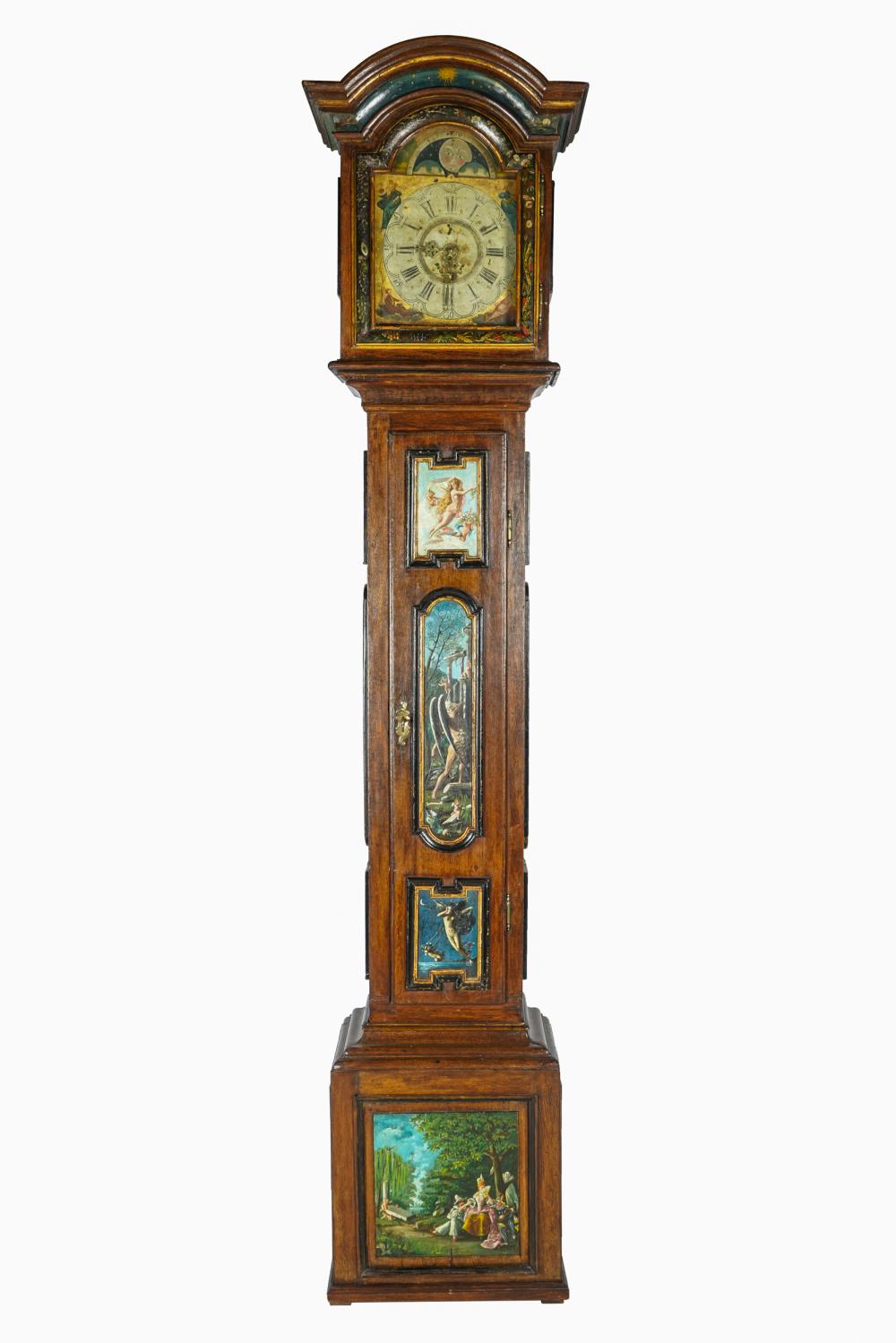 DUTCH PAINTED GRANDFATHER S CLOCKwith 337811