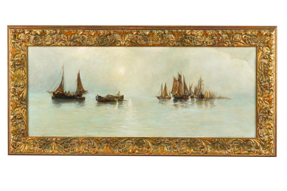 UNKNOWN ARTIST: FISHING BOATS AT