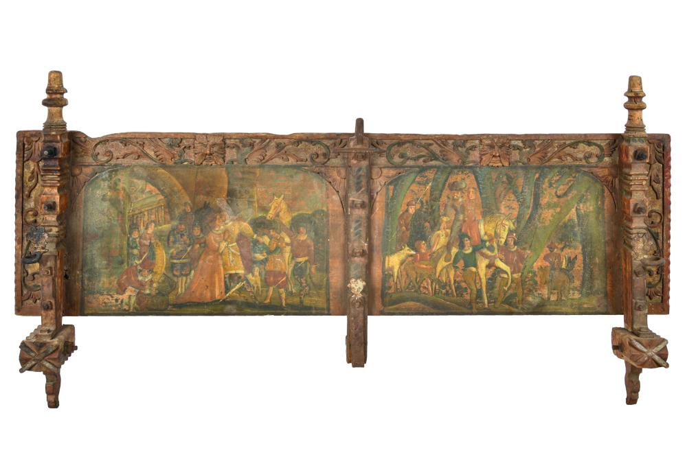 ITALIAN PAINTED CARVED WOOD PANELwith 33781b