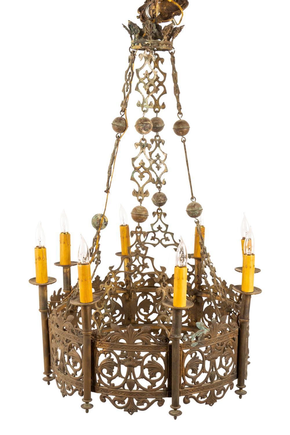 GOTHIC-STYLE EIGHT-LIGHT CHANDELIERwith