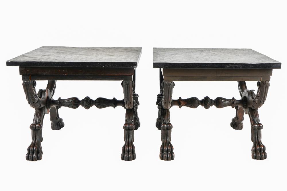 PAIR OF CARVED WOOD BENCHESconverted 3378a4