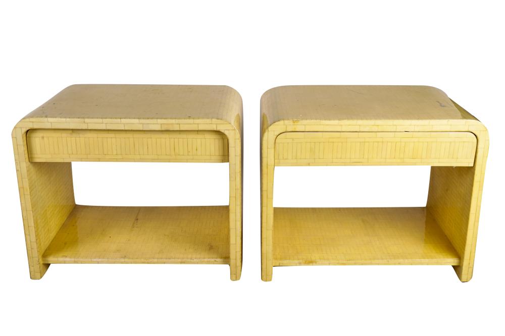 PAIR OF PARCHMANT LACQUERED SINGLE