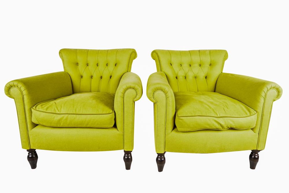 PAIR OF GEORGE SMITH CHARTREUSE