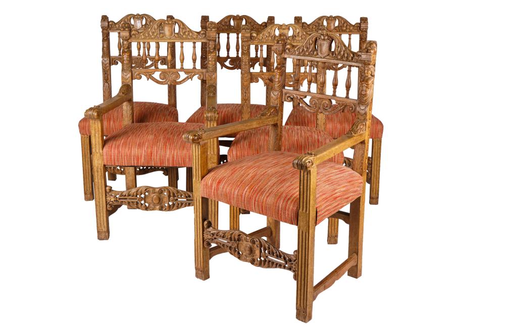 SET OF EIGHT CARVED BLEACHED 337918