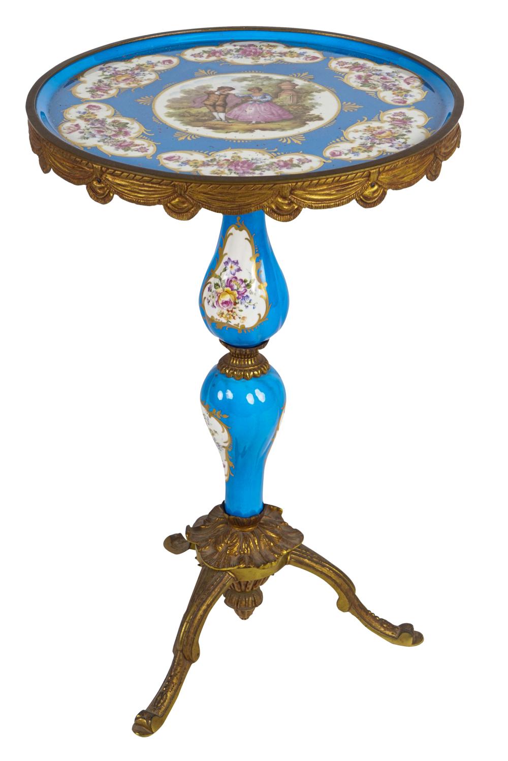 GILT METAL-MOUNTED PORCELAIN COCKTAIL