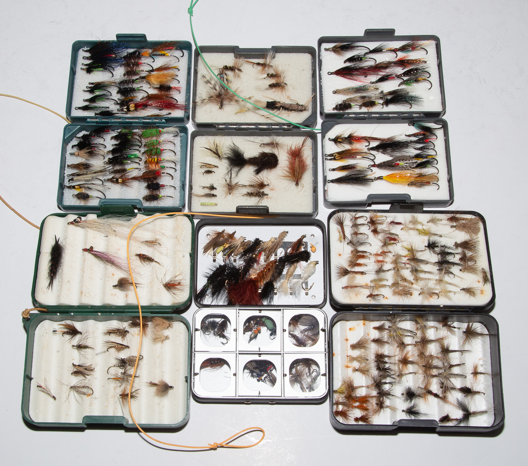 COLLECTION OF HAND-TIED TROUT FISHING