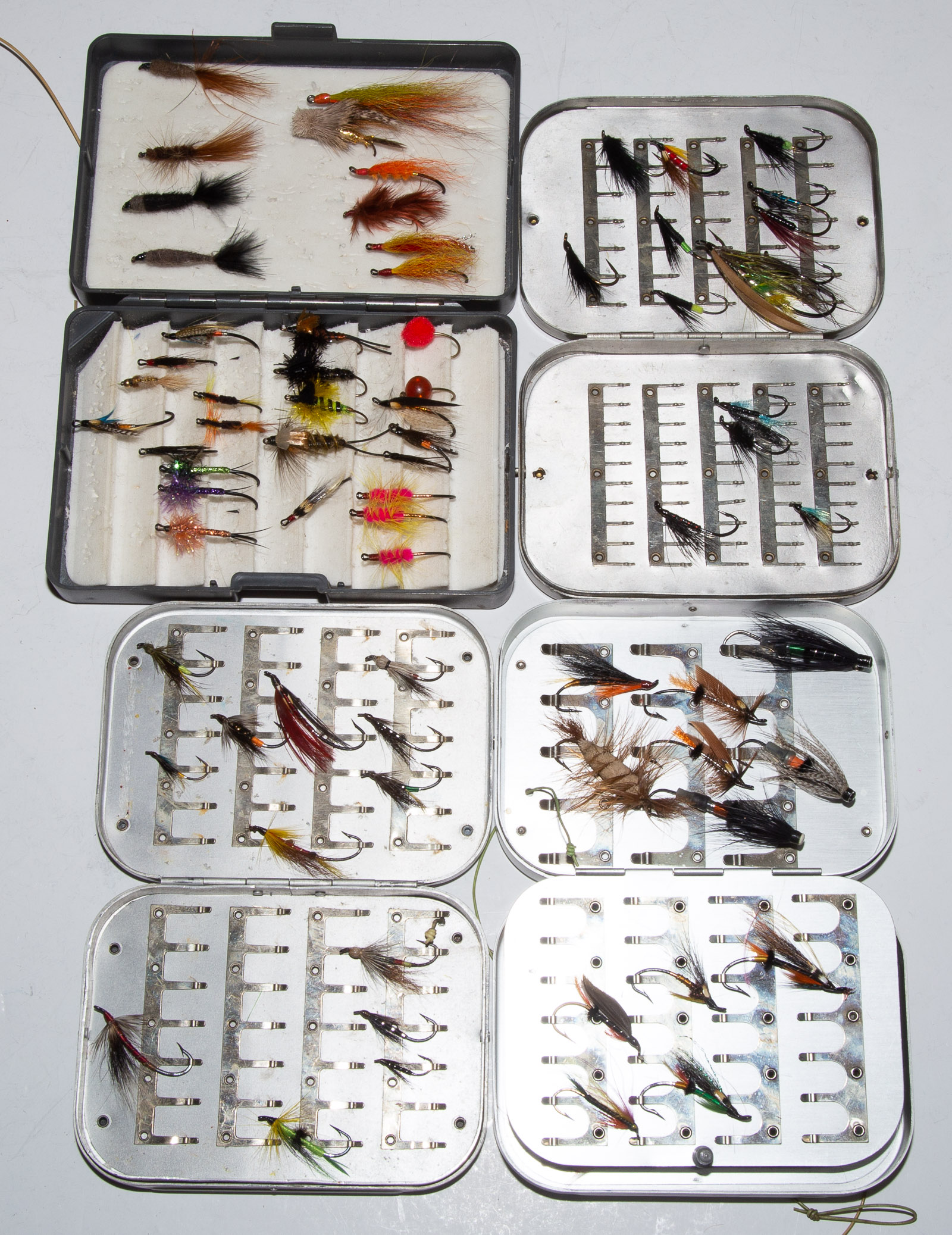FOUR BOXES OF HANDMADE FLY FISHING