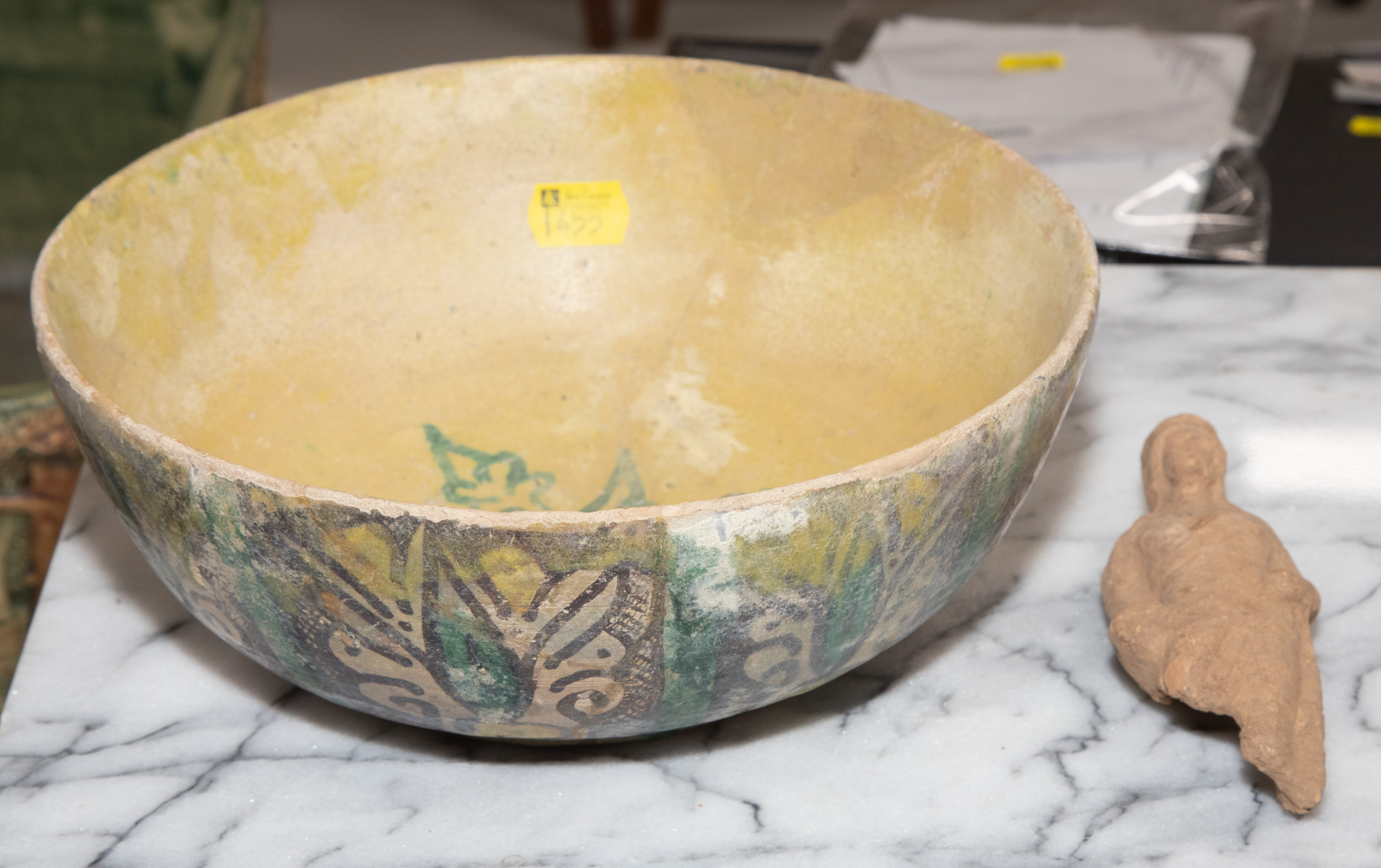 ANTIQUE MIDDLE EASTERN BOWL & CLAY